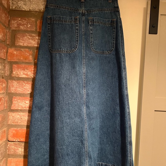 Showpo Alisa Midi Skirt- Ultra High-waisted Dark Blue Denim - Picture 9 of 9